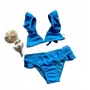 NEW SABZ SWIMWEAR girls selva bikini set in turquoise